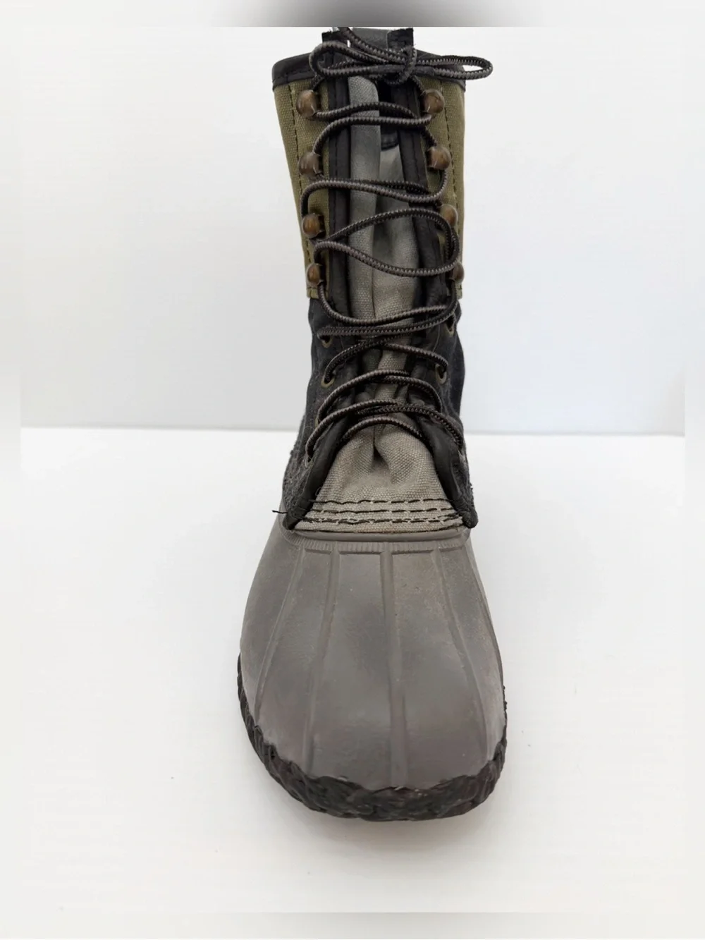 LL Bean Boots Duck Boots Waxed Canvas And Rubber Lace Up Boots - 7